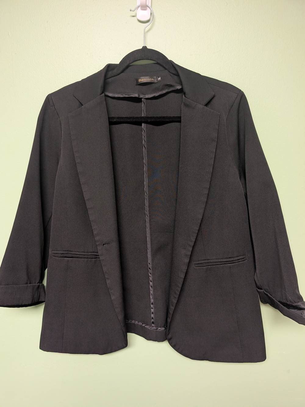 Black Women's Open-Front Blazer Jacket